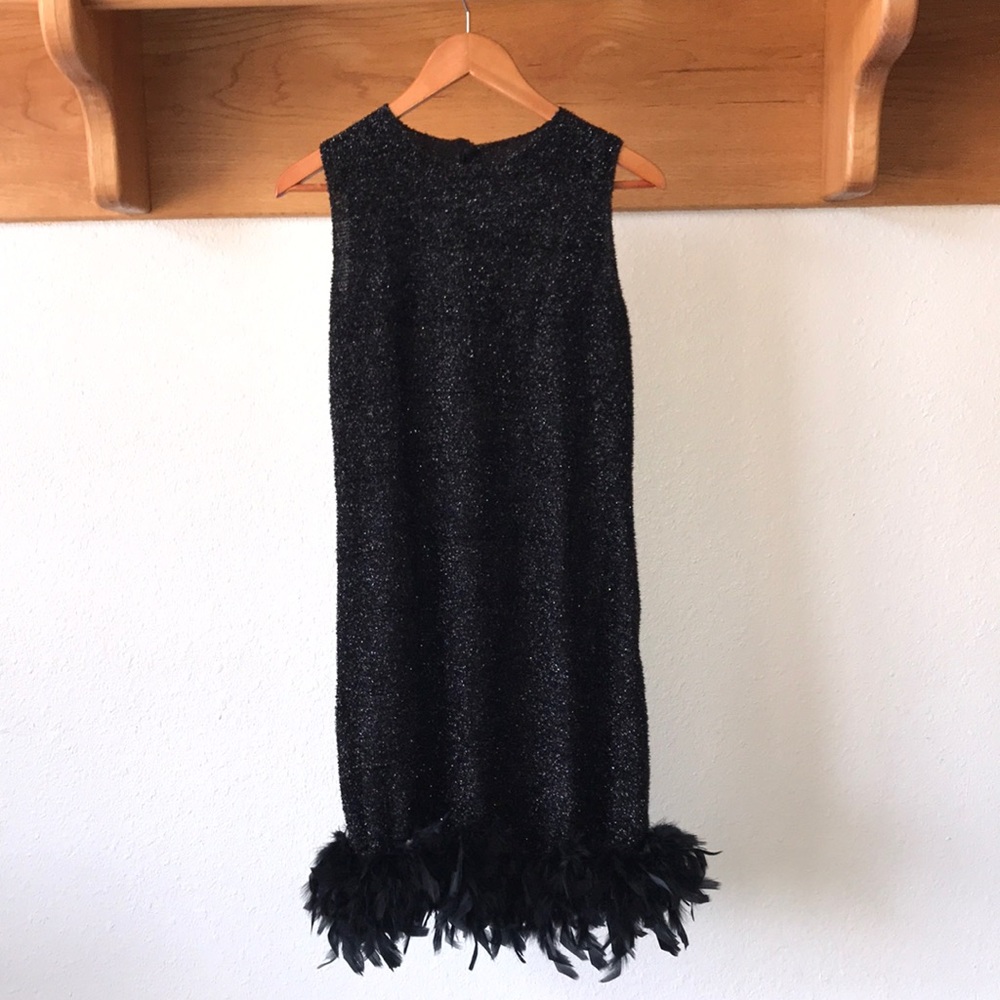 Costume - Black Dress with feathers at hemline